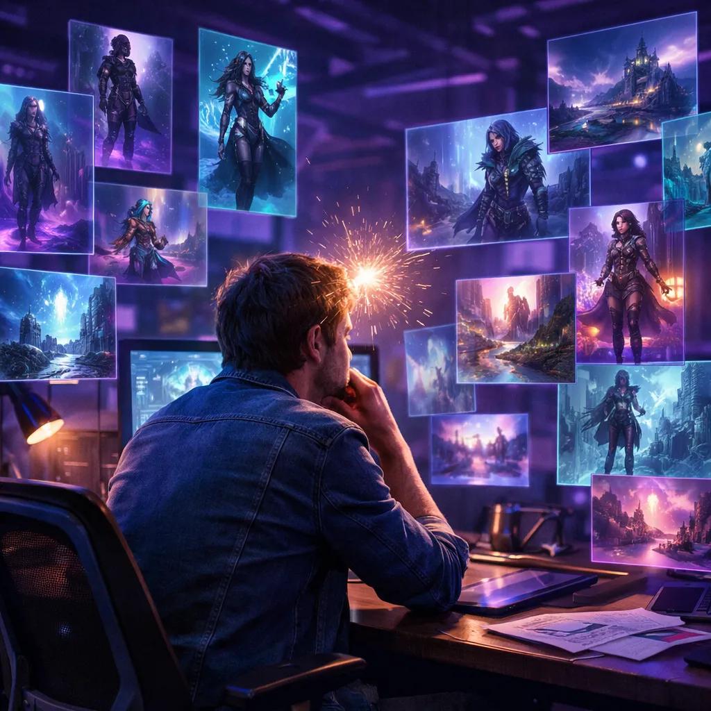 Creative process assisted by a high-performance ai image generator