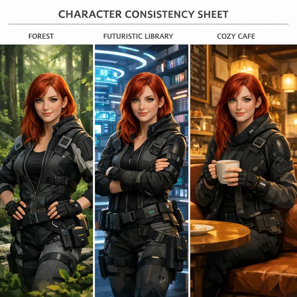 AI image generator showing consistent character image to image results